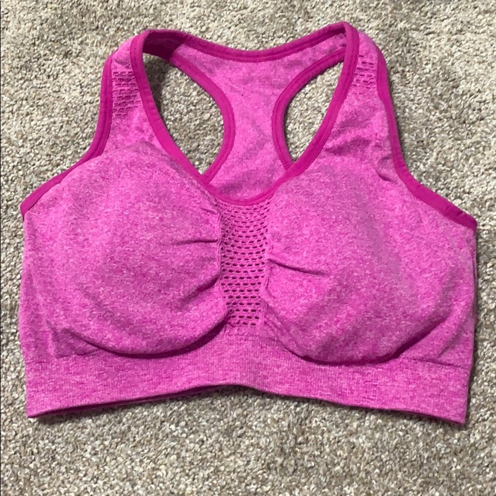 Hot pink sports bra